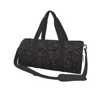 Arcobaleno lineare geometrico stampato in 3D, Borsone da viaggio di grande capacità Borsa rotonda Borsa da viaggio sportiva Borsa da viaggio Borsa da fitness