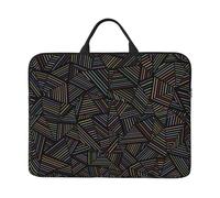 Arcobaleno lineare geometrico stampato in 3D, Custodia per laptop da 14 pollici, borsa per notebook, custodia per laptop, valigetta con maniglia