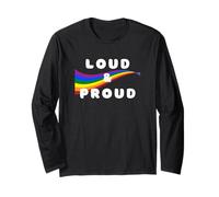 Arcobaleno Loud & Proud per Il Mese dell'orgoglio per LGBTQI e alleati Maglia a Manica