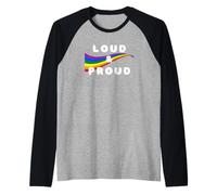 Arcobaleno Loud & Proud per Il Mese dell'orgoglio per LGBTQI e alleati Maglia con Maniche Raglan