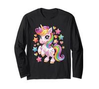 Arcobaleno Magico Unicorno Amante degli Animali mitici Simpatici unicorni Maglia a Manica