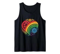 Arcobaleno Mandala Cuore Fiore Sole Colorato Boho Pride Art Canotta