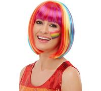 Arcobaleno Multicolore Bob Parrucca Uomo Donna Pride Accessorio Vestito