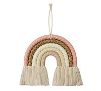 Arcobaleno neutro appeso a parete, appeso a parete arcobaleno in tessuto nordico, arredamento arcobaleno macramè boemo per parete, stanza, casa, scuola materna, asilo nido, tessuto rosa figurato