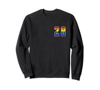 Arcobaleno Numero 28 Uniforme Numerata Squadra Sportivo Felpa