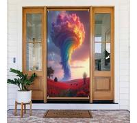 Arcobaleno Nuvola Fiore Stampa No.42 Coperture Decorative per Porta Banner Decorazioni per Interni/Esterni, Primavera Estate Autunno Inverno Halloween Natale Decorazioni per la casa