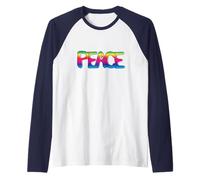 Arcobaleno, pace, parola, con, pace, segno Maglia con Maniche Raglan