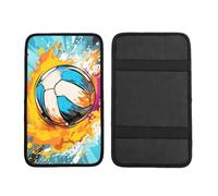 Arcobaleno Pallavolo Auto Bracciolo Cuscino Sport Palla Impermeabile Auto Center Console Pad Auto Bracciolo Sedile Box Protector Universale Fit per la maggior parte dei veicoli SUV