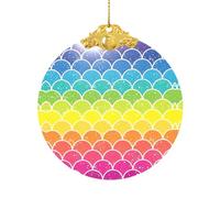Arcobaleno Pesce Scala Stampa Albero di Natale Vetro Appeso Decorazione Vacanza Ricordo Ornamento Per Abbagliante Installazione di Natale