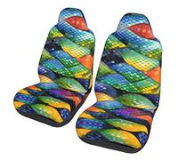 Arcobaleno Pesce Scale Dua Sarung JOK Mobil,*, Sarung JOK Mobil Depan, Cocok Per Sebagian Besar Mobil, SUV, Camion, Van, Dll.