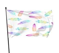 Arcobaleno Piuma Giardino Bandiera 3x5 FT Astratto Colorato Floreale Animale Piuma di Poliestere Cortile Bandiere Casa Patio Prato Indoor Outdoor Saluto Banner