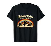 Arcobaleno Rodeo Lasso Legends Unicorn Wrangler Art Maglietta