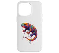 Arcobaleno Salamandra Vernice Splash Rettile Art Color Creature Custodia per iPhone 14 Pro Max