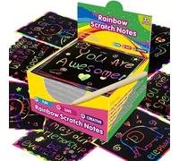 Arcobaleno - Set di 100 pezzi per disegno a colori, blocco note per ragazze, gioco fai da te, attività di compleanno, set regalo (nero, taglia unica)
