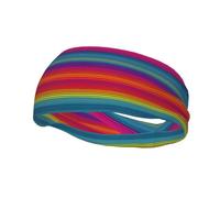 Arcobaleno Stampa Motivo Elegante Sportivo Fascia per il sudore Elastica Traspirante e Traspirante Fascia per Palestra