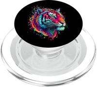 Arcobaleno Testa di Tigre Animale Grafica Per Ragazzi Bambini PopSockets PopGrip per MagSafe
