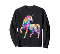 Arcobaleno Tie Dye Unicorno Magico Fantasy Animale Felpa