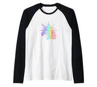 Arcobaleno Unicorno Pop It | Bambini carino Natale Maglia con Maniche Raglan