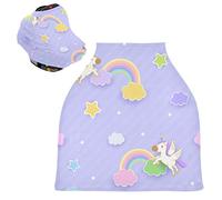 Arcobaleno Unicorno Volante Viola Passeggino Tettoia Copri Seggiolino Copertura Infermieristica Auto per Bambini per L'Allattamento Al Seno Morbido Traspirante Elastica Tettuccio
