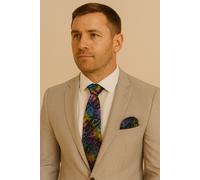 Arcobaleno Uomo Cravatta Neon Set Jacquard Viola Blu Nero Rosa Nozze Fazzoletto