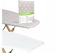 ARCOL Copriasse da Stiro ad Elastico con Mollettone Compatibile per Asse da Stiro Foppapedretti, Made in Italy, Copertura asse da Stiro 100% Cotone (Copertina + Mollettone, Beige Cuori Bianchi)