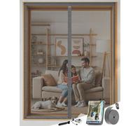 ARCOL Zanzariera Magnetica Finestra 130x160 cm in Fibra di Vetro - Stop Zanzare in 3 Min., Rete Ultra-Fine Anti-Insetti, Chiusura Automatica con Magneti e Pesi, Nastro a Strappo Extra-Largo (Grigio)