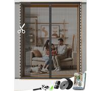 Zanzariera finestra magnetica regolabile 155x150cm nero a strappo