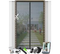 ARCOL Zanzariera Magnetica per porte Regolabile in Larghezza - Tenda Zanzariera Porta Finestra con Fettucce a Strappo, Zanzariera magnetica porta finestra accorciabile (200x240 cm, Nero)