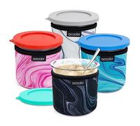 Arcoolor Custodia in neoprene per gelato, riutilizzabili, isolanti, per ninja creami, compatibile con contenitori per gelato serie NC301, NC300, NC299AMZ, contenitori non inclusi (mix, 4 pezzi)