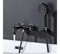 ARCORA Rubinetto per vasca da bagno con doccetta a mano, rubinetto in rame, vasca da bagno con bolla M24 a risparmio d'acqua, con tubo doccia da 150 cm, nero
