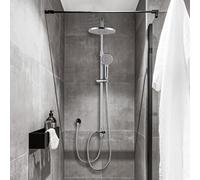 ARCORA Set Doccia, Kit Colonna Doccia Acciaio Inox, Doccetta 3 Spruzzi, Girevole 360°, Altezza Regolabile, Attacco G1/2 Universale, Sistema Doccia a Parete, per Box Doccia, Cromato (Senza Miscelatore)