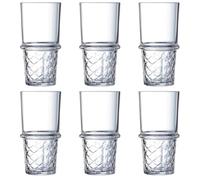 Arcoroc ARC L7334 New York - Set di 6 bicchieri in vetro trasparente, 380 ml, Vetro, trasparente, Longdrink 400ml