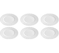 Arcoroc ARC Trianon D6887 - Set di 6 piatti in vetro opalino, 19,5 cm, colore: Bianco