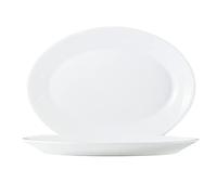 Arcoroc "Hotelerie Blanc Piatto Ovale in Bianco - Lunghezza: 290 mm x Larghezza: 210 mm - Vetro Opale - 6 Pezzi