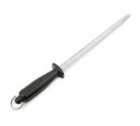 ARCOS Afilatore in Acciaio Nitrum e Lama 250 mm - Corpo in Acciaio al Carbonio Rivestito in Cromo, Manico in Polipropilene, Forme Leggere e Morbide - Nero, Serie Chaira