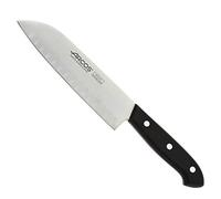 ARCOS Bolonia Coltello Santoku Nitrum POM Nero 170 mm | Coltello giapponese in acciaio Nitrum per carne, pesce e verdura. Manico in poliossimetilene, nero.