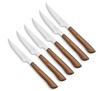 Arcos Coltelli Carne | 6 pezzi | Coltelli da bistecca Set Coltello da Tavolo Sega | Manico in legno | Lama 110 mm | Coltelli Carne Tavolo | Lavabile in lavastoviglie | Confezione in cartone |