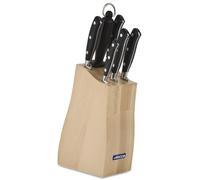 ARCOS Coltelli Forgiati in Acciaio Inossidabile Nitrum - Set di 6 Pezzi, Multiuso per Tagliare Carne e Verdure - Manico Ergonomico in Poliossimetilene POM, Serie Riviera, Colore Nero