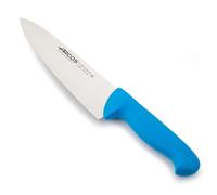 Arcos Coltello Chef 2900 - Lama in Acciaio Inossidabile Nitrum 20 cm con Manico in Polipropilene Blu - Ergonomico e Argentato per Uso Intenso - Sistema di Identificazione per una Migliore Igiene