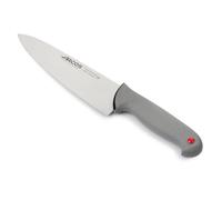 Arcos Coltello Chef con Lama in Acciaio Inossidabile Nitrum 20 cm - Manico Ergonomico in Polipropilene con Rivestimento Elastomero - Nero, Serie Colour Proof