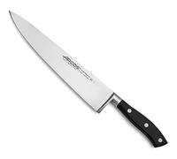 Arcos Coltello Chef Forgiato in Acciaio Inossidabile - Coltello da Cucina Professionale Affilato per Tagliare Carne, Manico Ergonomico in Poliossimetilene e Lama da 250 mm - Serie Riviera, Nero