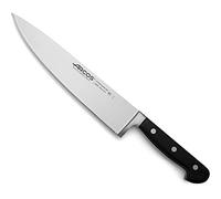 Arcos Coltello Chef in Acciaio Inossidabile - Coltello da Cucina Professionale Multipurpose per Tagliare e Pulire Verdure, Manico Ergonomico in Poliossimetilene, Lama da 230 mm - Serie Opera, Nero
