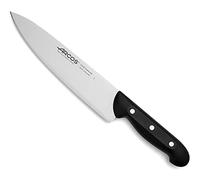Arcos Coltello Chef in Acciaio Inossidabile - Coltello da Cucina Professionale Multiuso per Tagliare Carne e Verdure, Manico Ergonomico in Poliossimetilene, Lama da 220 mm - Nero, Serie Maitre