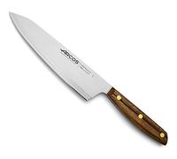 Arcos Coltello Chef in Acciaio Inossidabile - Coltello da Cucina Professionale per Cucinare, Manico in Legno Ovengkol 100% Naturale FSC e Lama da 210 mm - Marrone, Serie Nordika