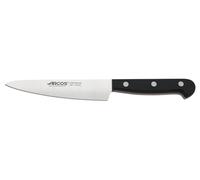 Arcos Coltello Chef in Acciaio Inossidabile - Ideale per Tagliare e Pelare Frutta e Verdura, Manico Ergonomico in Poliossimetilene, Lama da 130 mm - Serie Universal, Colore Nero