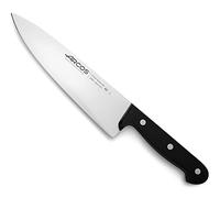 Arcos Coltello da Cucina in Acciaio Inossidabile con Lama da 200 mm - Manico Ergonomico in Poliossimetilene, Ideale per Tagliare Carne, Pesce, Pollame, Frutta e Verdura - Nero, Serie Universal