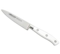 Arcos Coltello da Cucina Paring 4 pollici in Acciaio Inossidabile, Coltello da Cucina per Pelare Frutta e Verdura, Manico Ergonomico, Lama da 100 mm, Serie Riviera Blanc, Colore Bianco