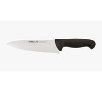 Arcos Serie 2900, Coltello da Chef Coltello da Cucina, Lama Serrata Acciaio Inossidabile NITRUM 200 mm, Manico Polipropilene, Colore Nero