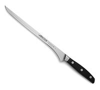 Arcos Coltello da Taglio in Acciaio Inossidabile per Jamón e Carne - Manico Ergonomico in Poliossimetilene, Lama da 250 mm - Nero, Serie Manhattan