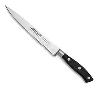 Arcos Coltello per Filettare con Lama in Acciaio Inossidabile Nitrum 200 mm - Manico Ergonomico in Poliossimetilene POM, Ideale per Filettare Carne e Pesce - Nero, Serie Riviera